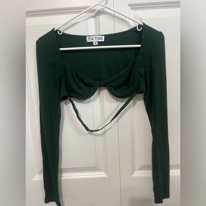 Green Cropped Long Sleeve